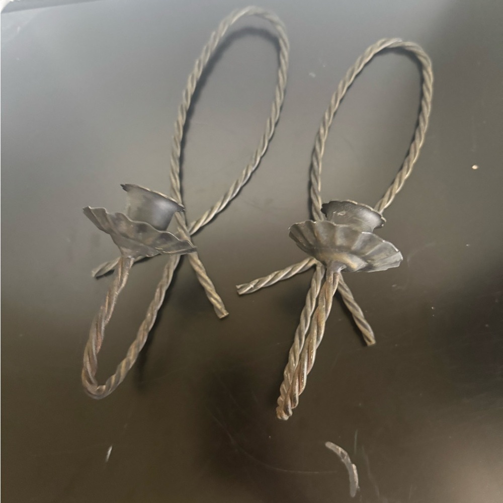 Decorative Twisted Metal Wall Candle Holders